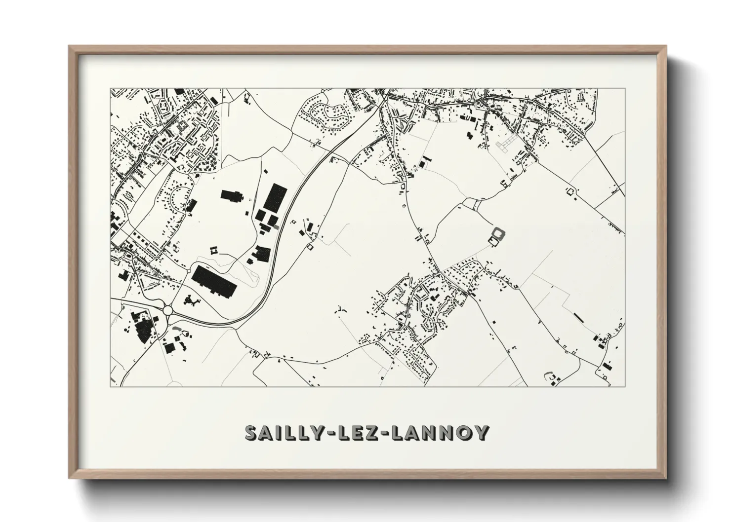 Une affiche de carte sur Sailly-lez-Lannoy