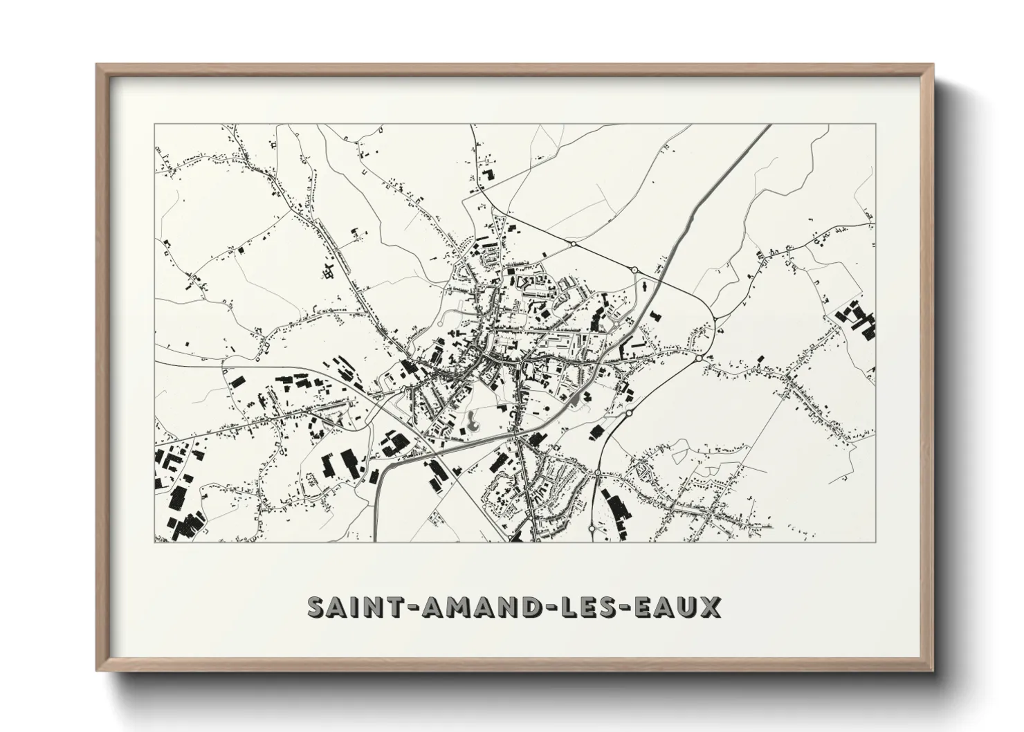 Une affiche de carte sur Saint-Amand-les-Eaux
