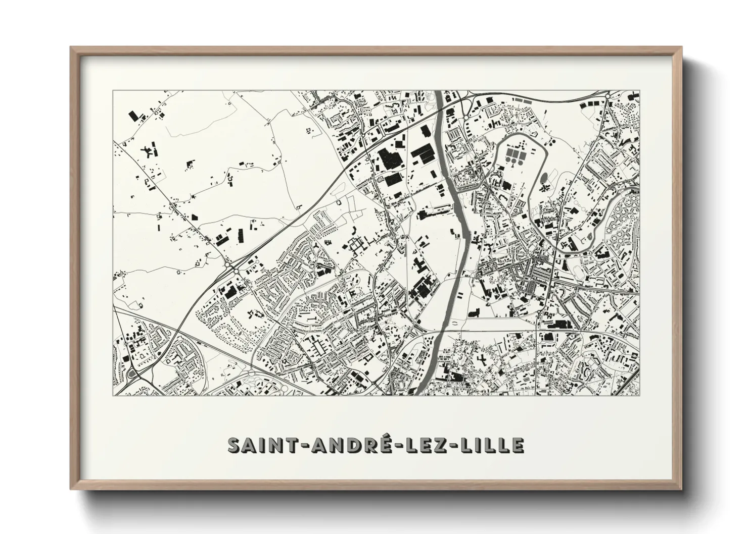 Une affiche de carte sur Saint-André-lez-Lille