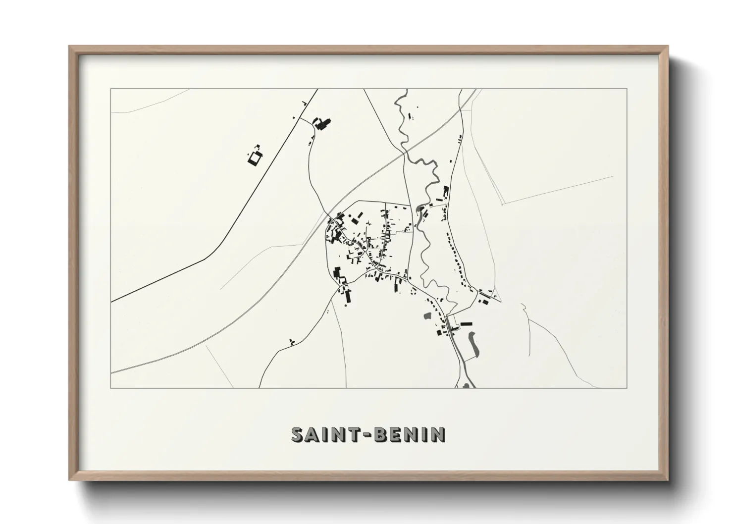 Une affiche de carte sur Saint-Benin