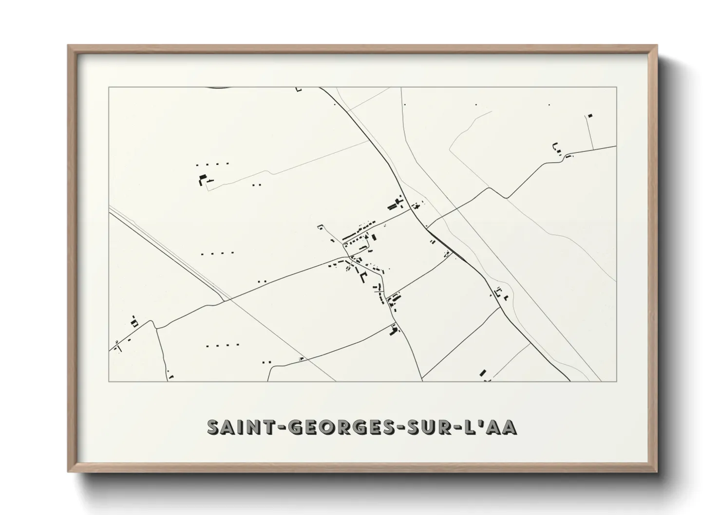 Une affiche de carte sur Saint-Georges-sur-l'Aa