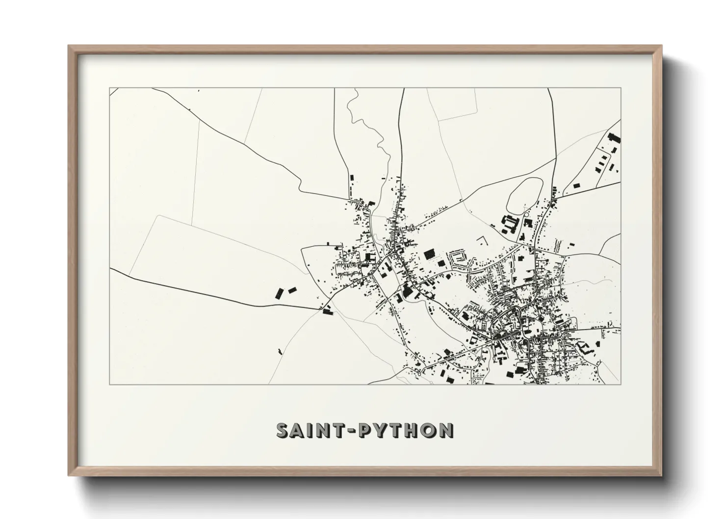 Une affiche de carte sur Saint-Python