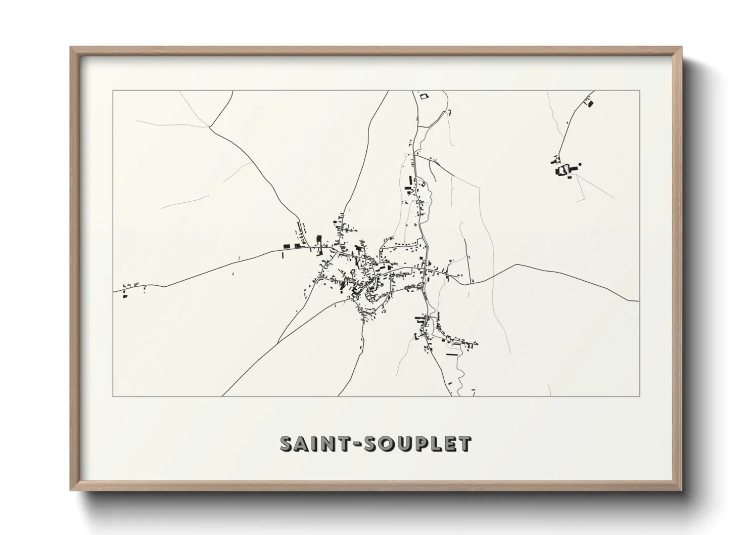 Une affiche de carte sur Saint-Souplet