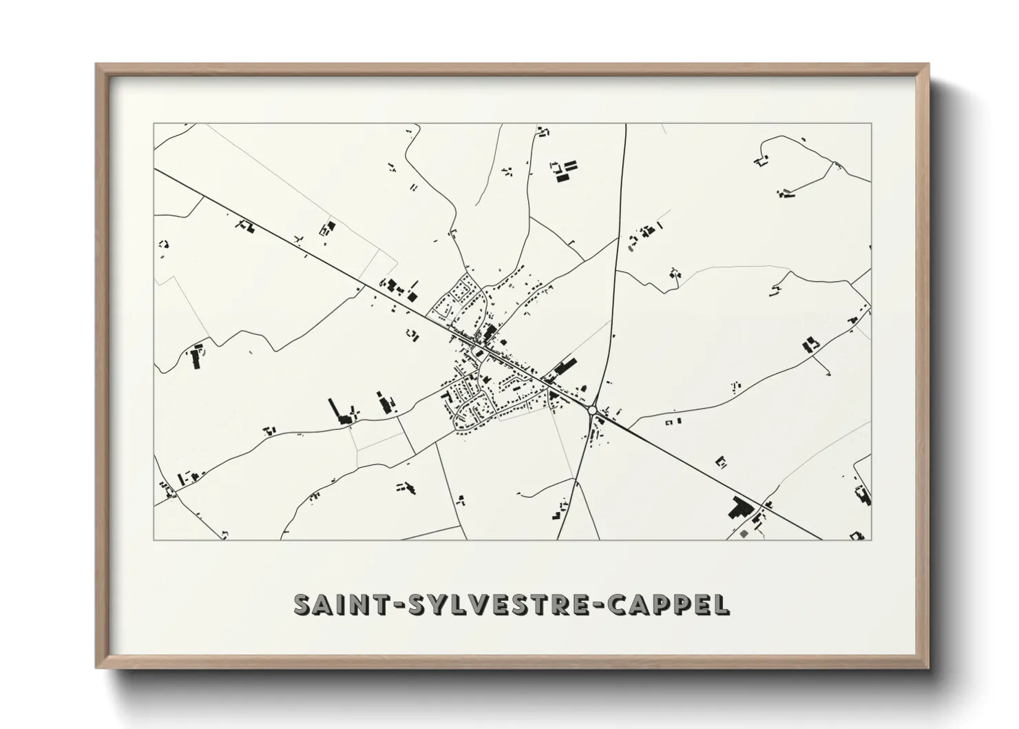 Une affiche de carte sur Saint-Sylvestre-Cappel