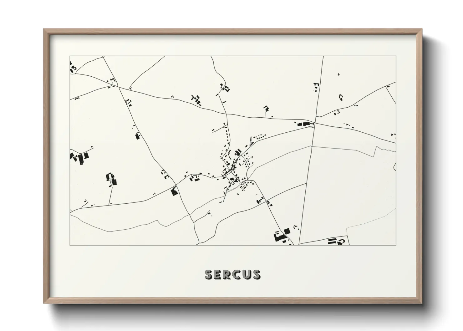 Une affiche de carte sur Sercus