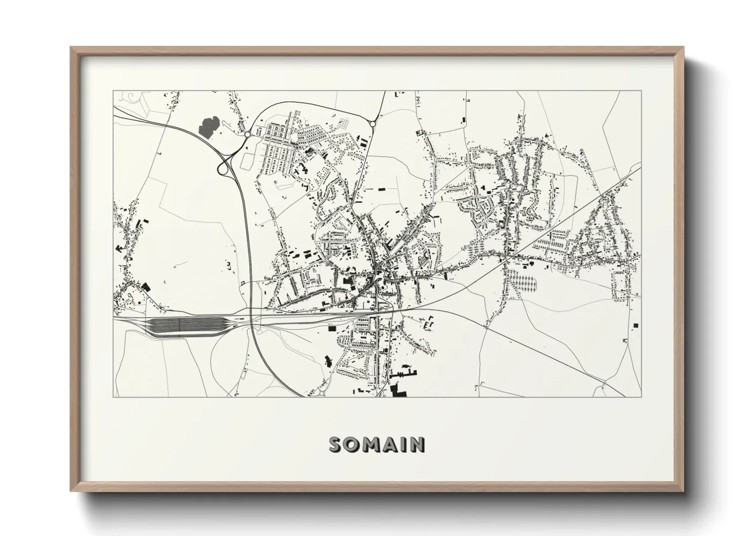 Une affiche de carte sur Somain