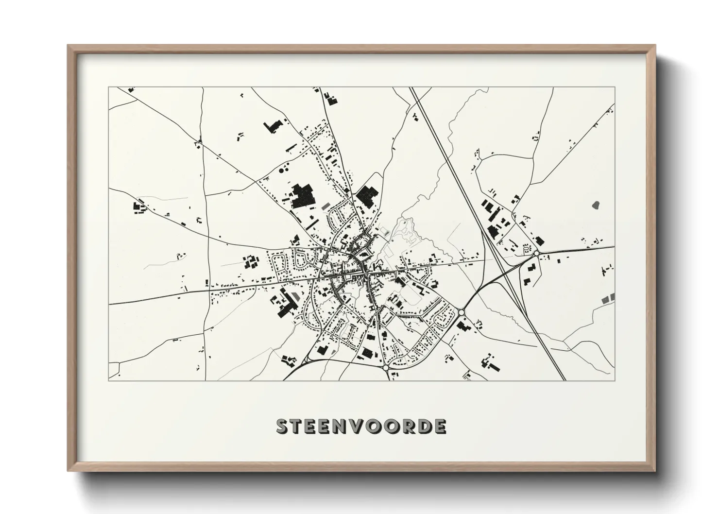 Une affiche de carte sur Steenvoorde