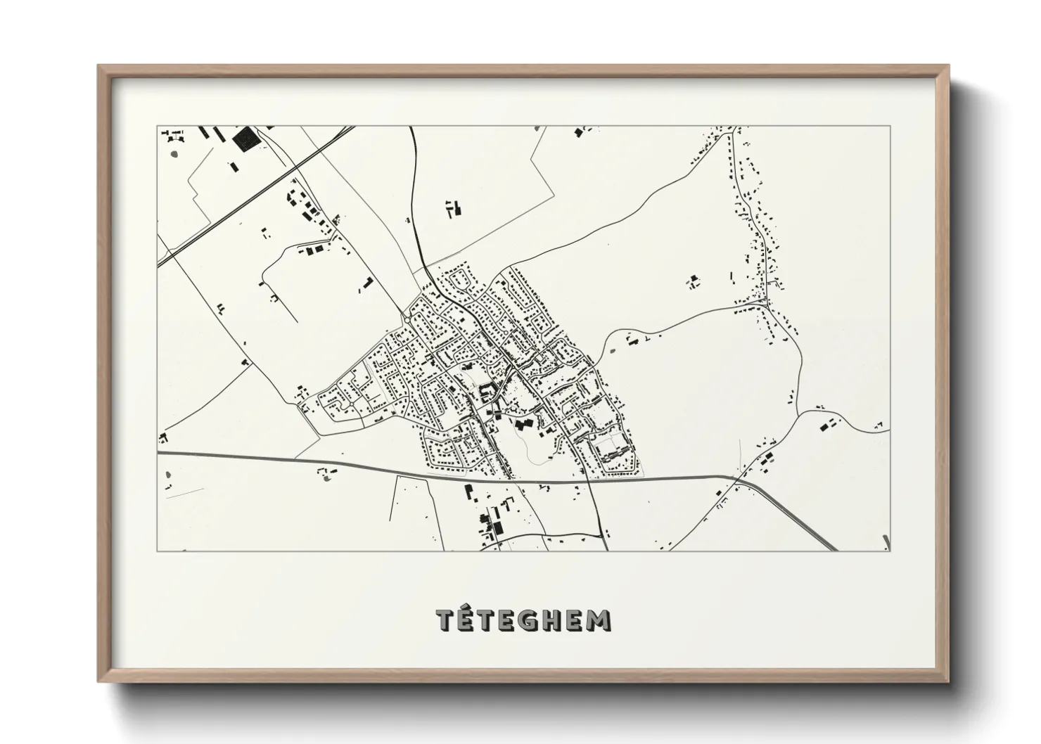 Une affiche de carte sur Téteghem