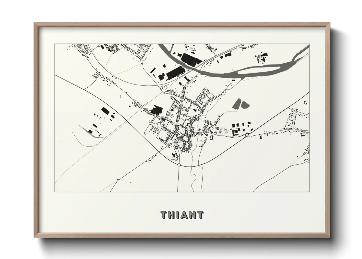 Une affiche de carte sur Thiant