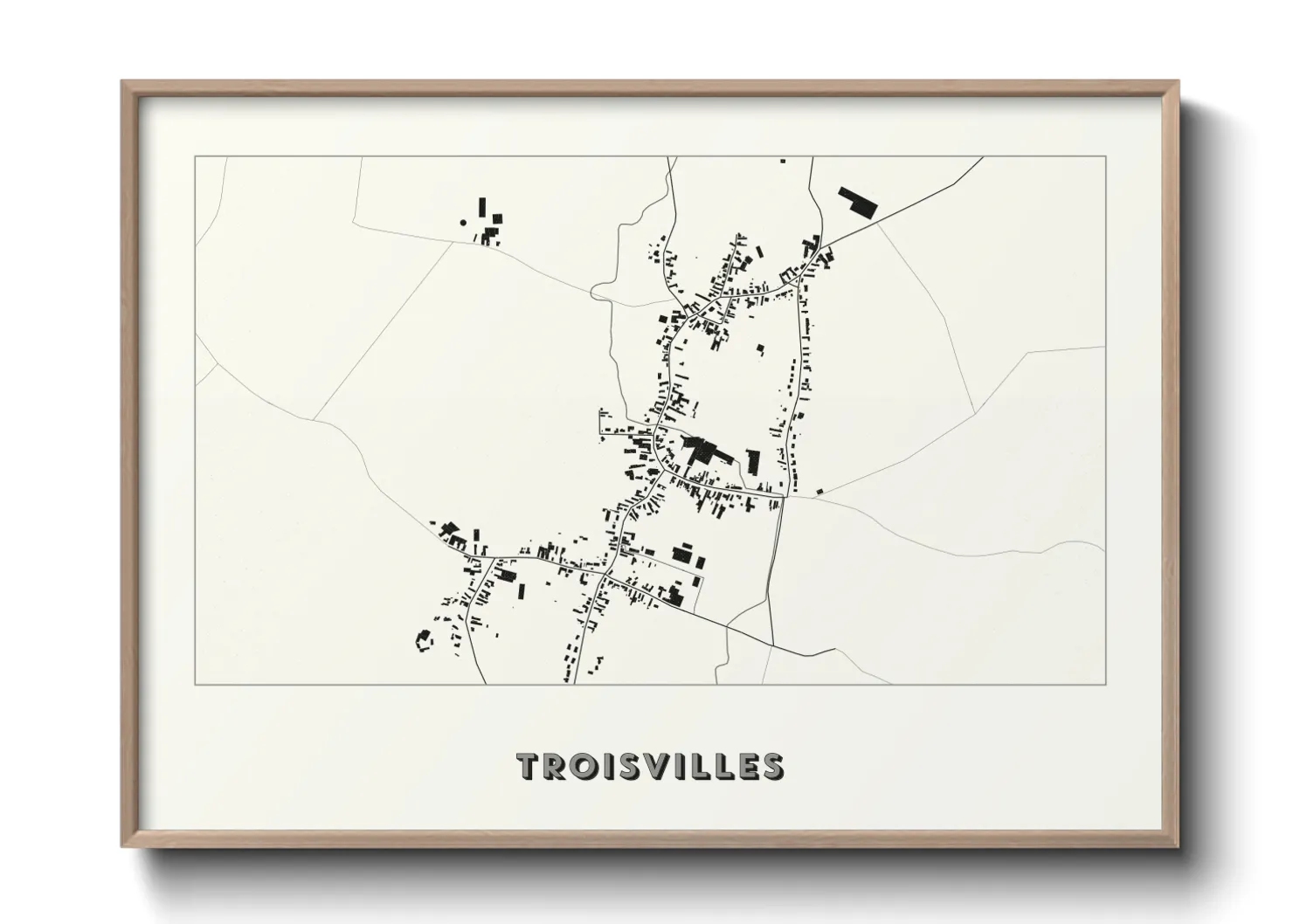 Une affiche de carte sur Troisvilles
