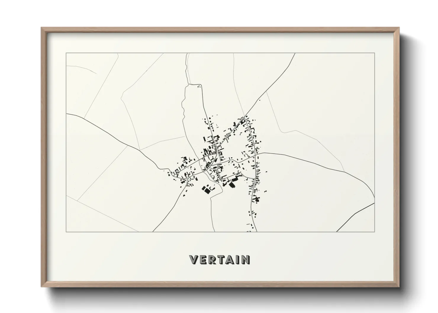 Une affiche de carte sur Vertain