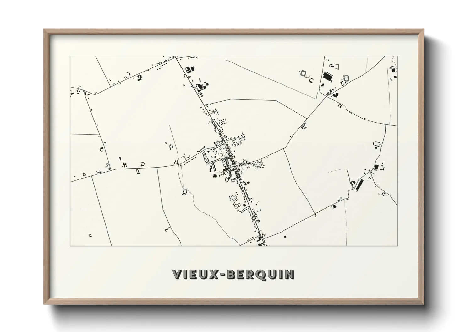 Une affiche de carte sur Vieux-Berquin