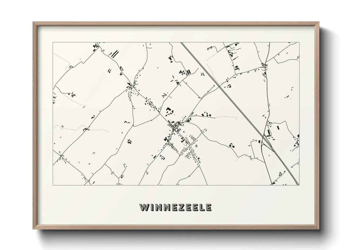 Une affiche de carte sur Winnezeele