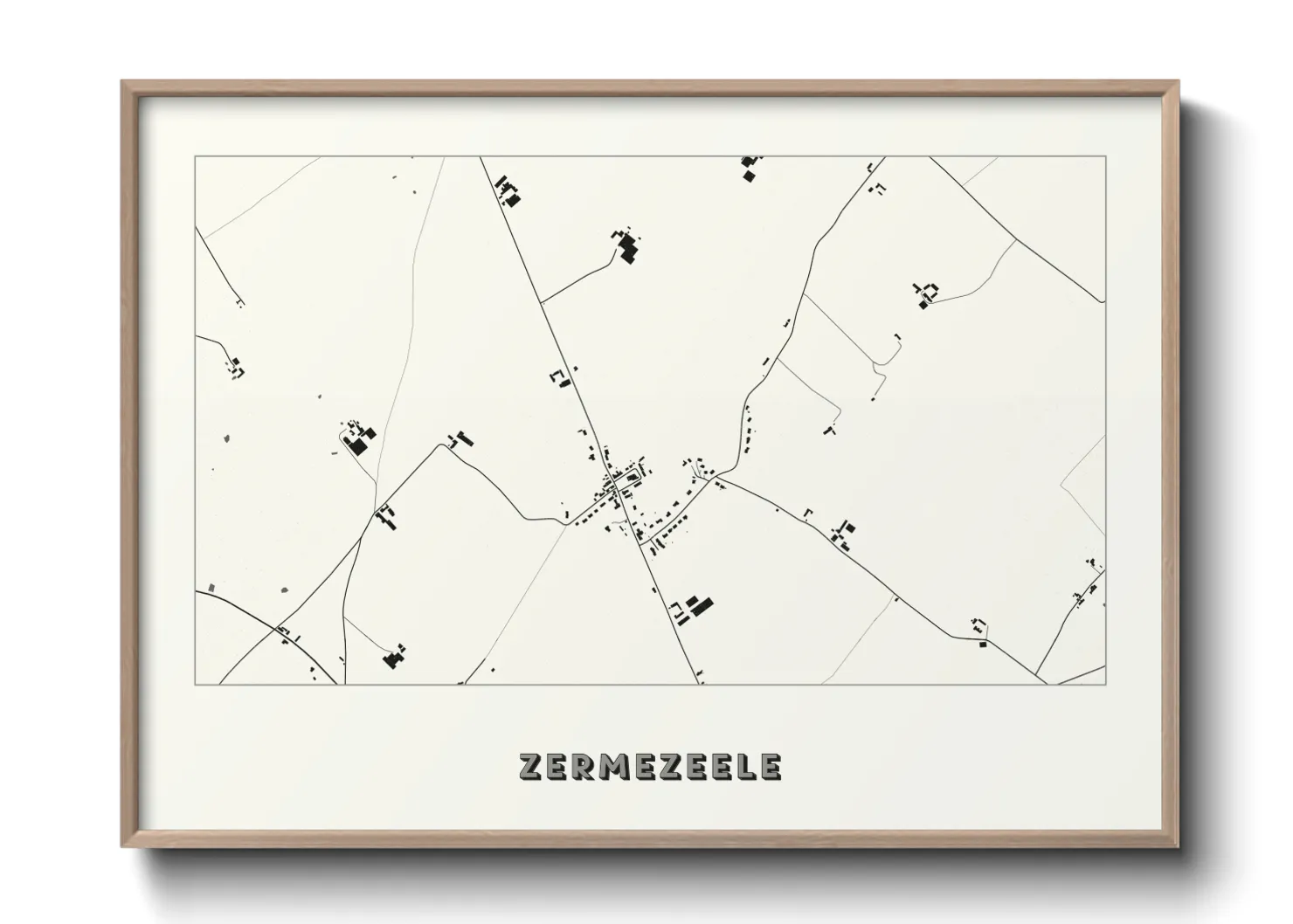 Une affiche de carte sur Zermezeele