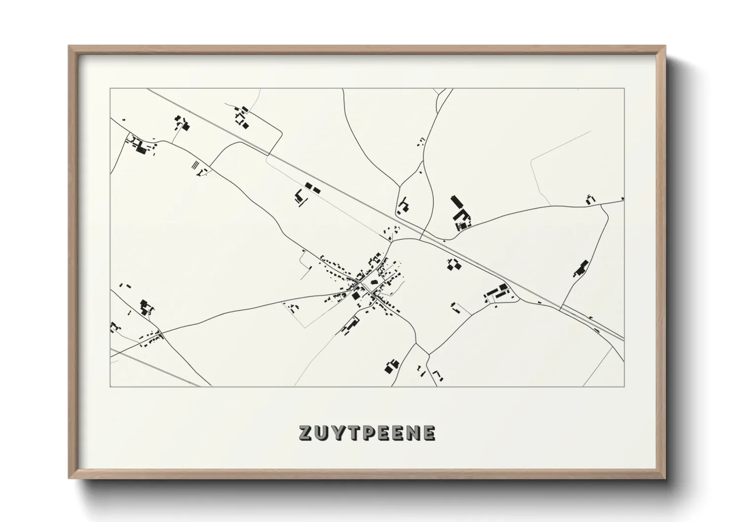 Une affiche de carte sur Zuytpeene