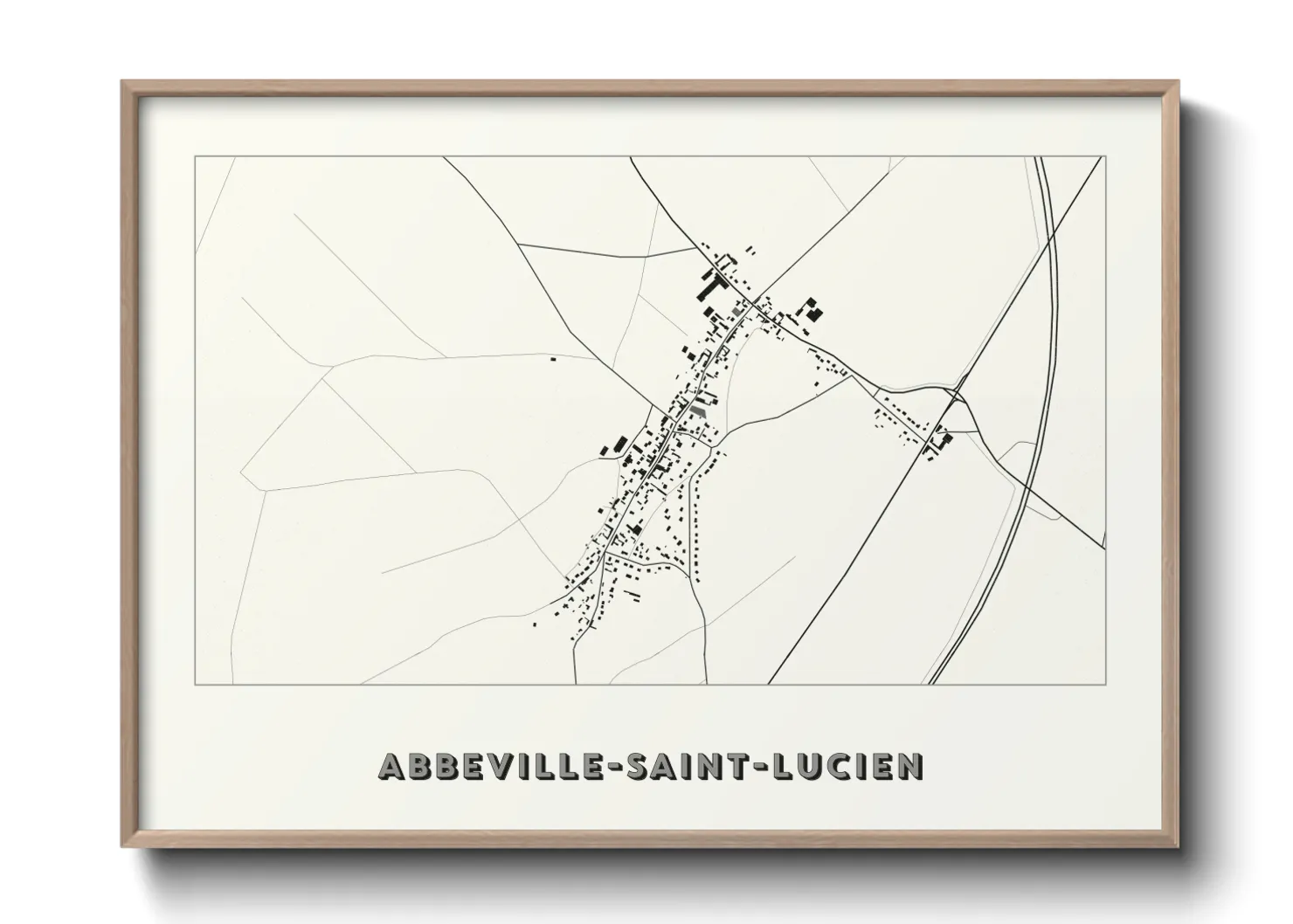 Une affiche de carte sur Abbeville-Saint-Lucien