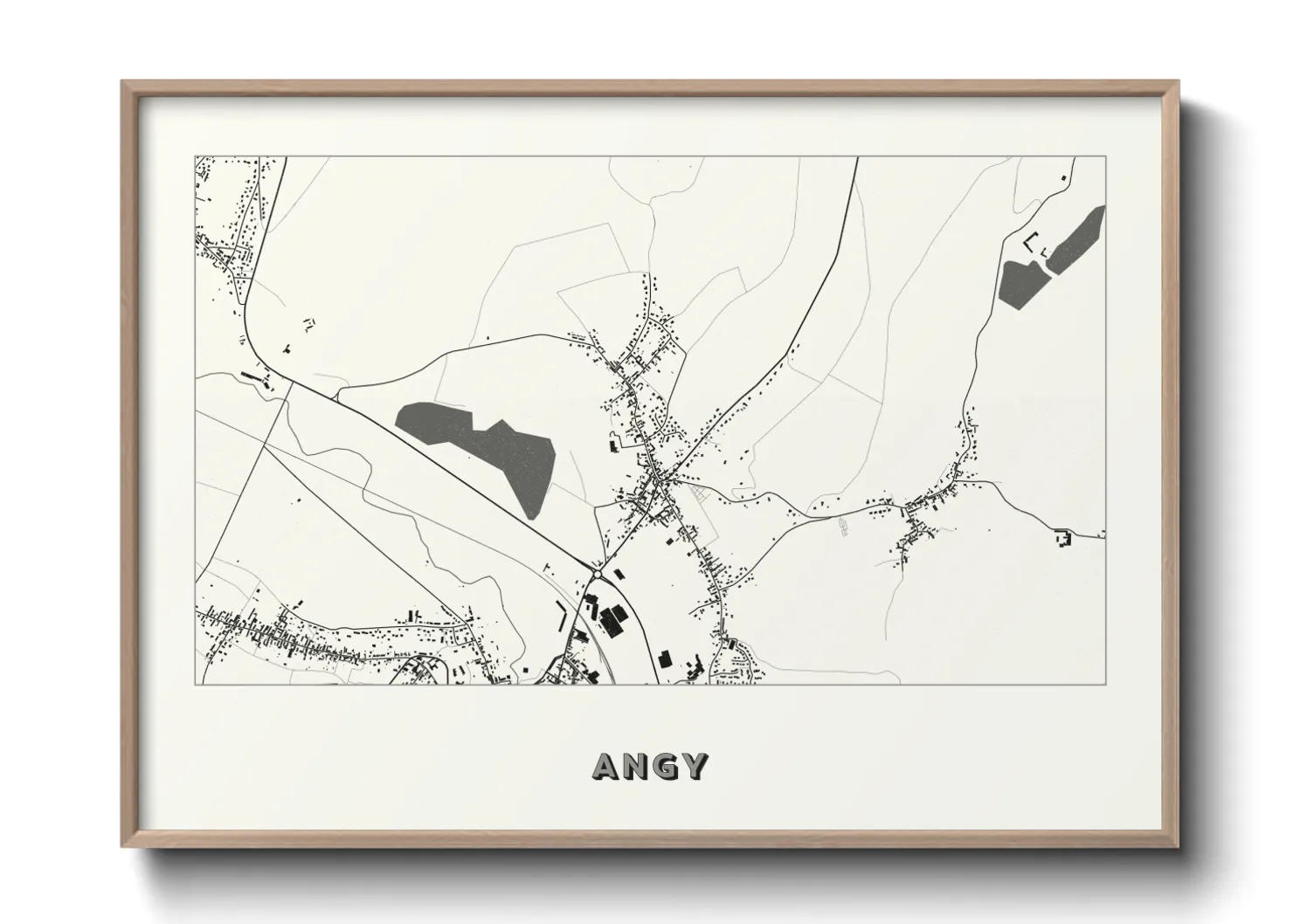 Une affiche de carte sur Angy