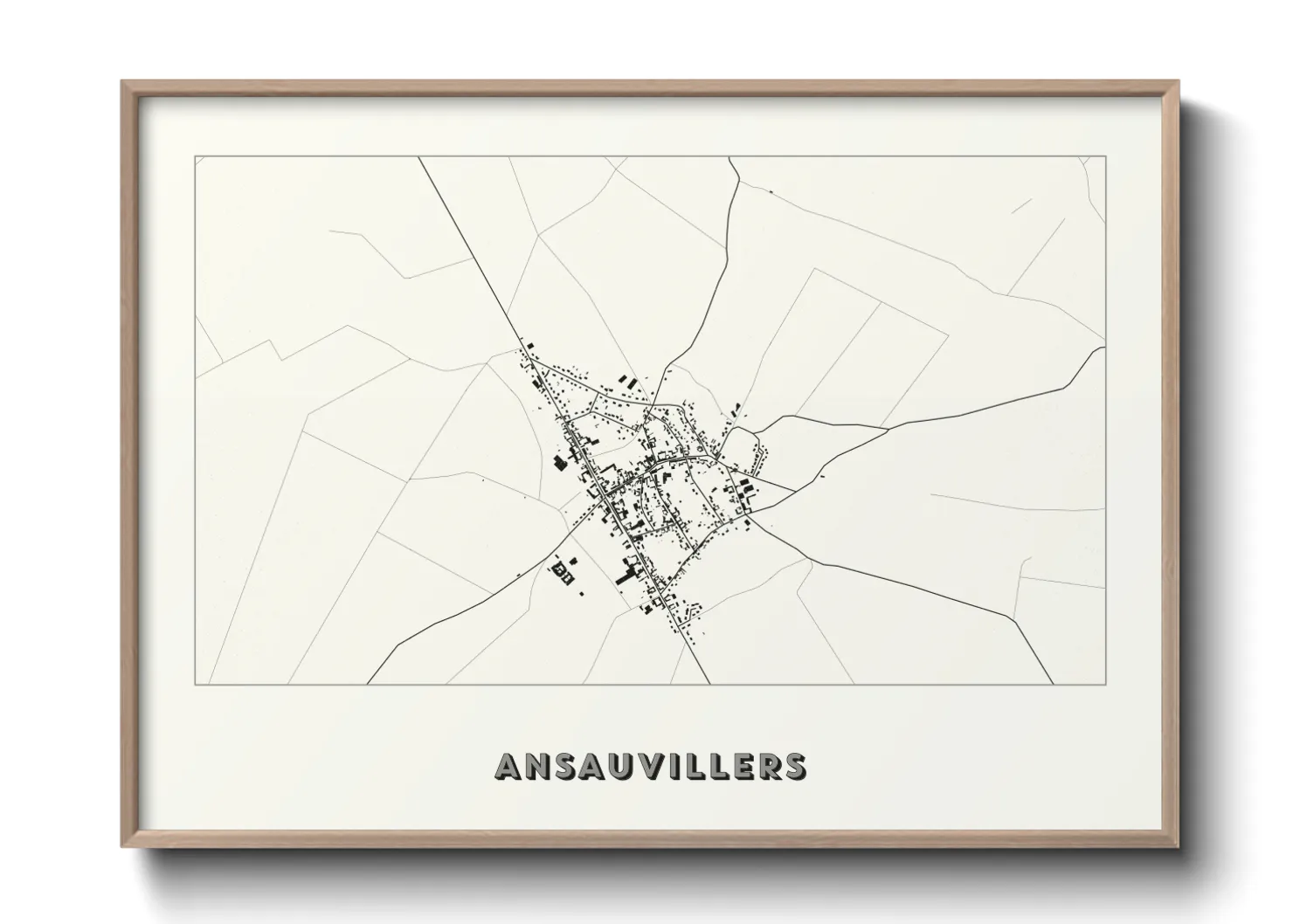 Une affiche de carte sur Ansauvillers