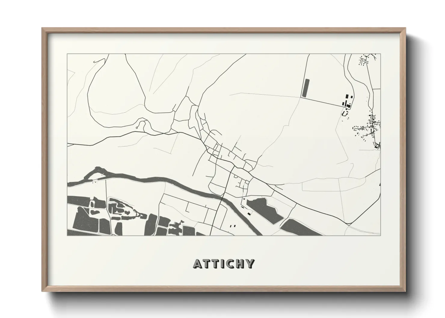 Une affiche de carte sur Attichy