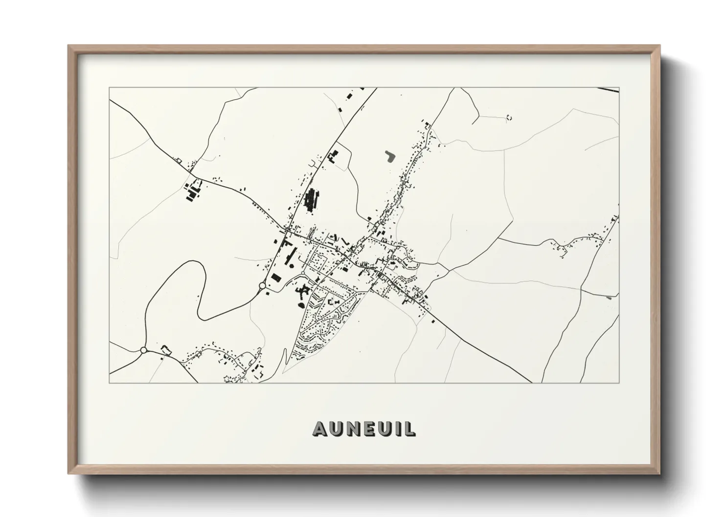 Une affiche de carte sur Auneuil