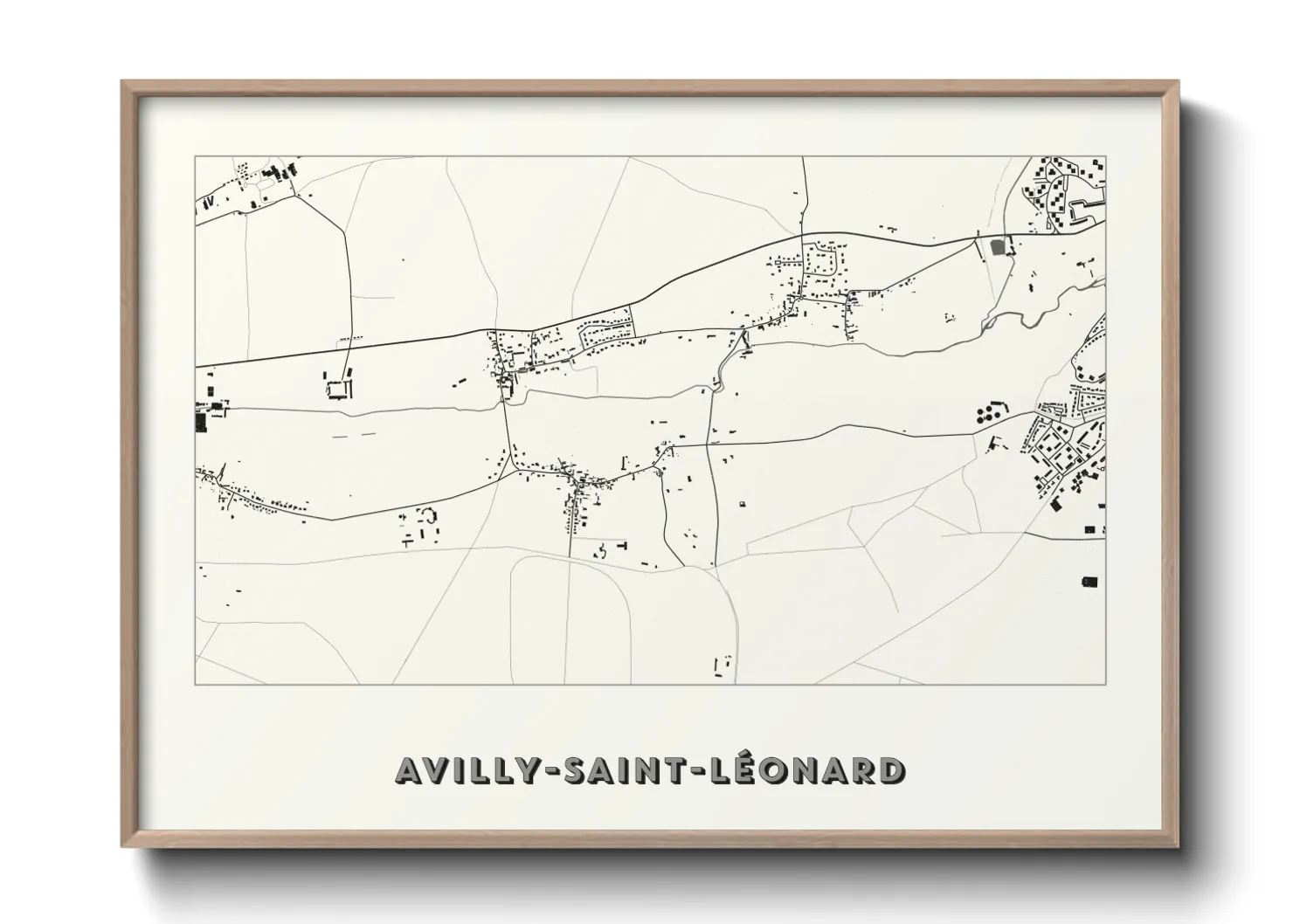 Une affiche de carte sur Avilly-Saint-Léonard