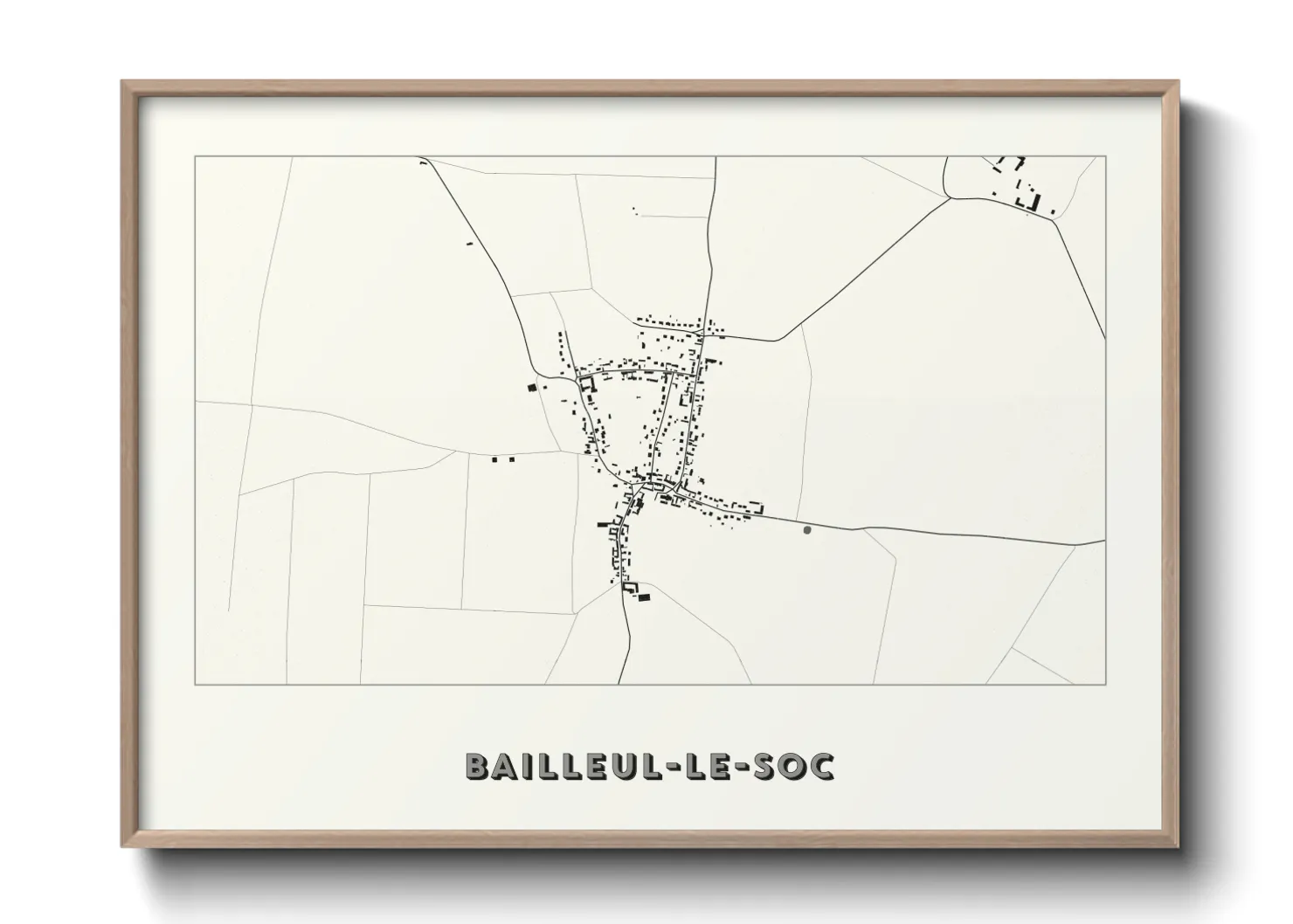 Une affiche de carte sur Bailleul-le-Soc