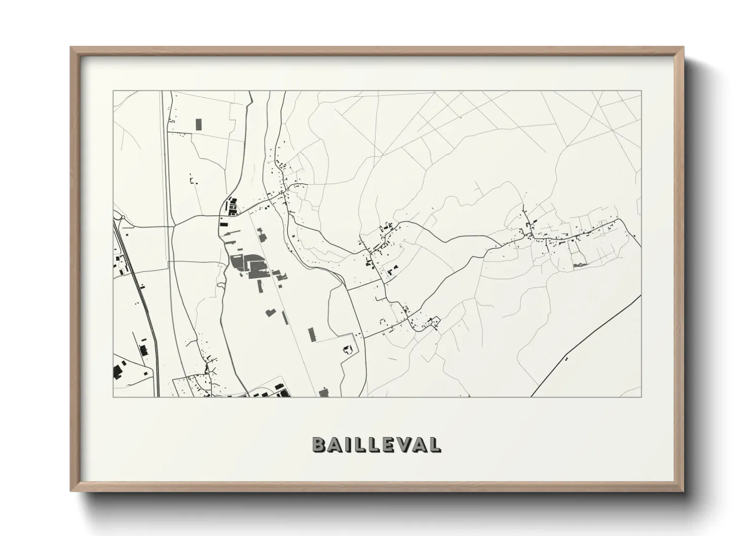 Une affiche de carte sur Bailleval