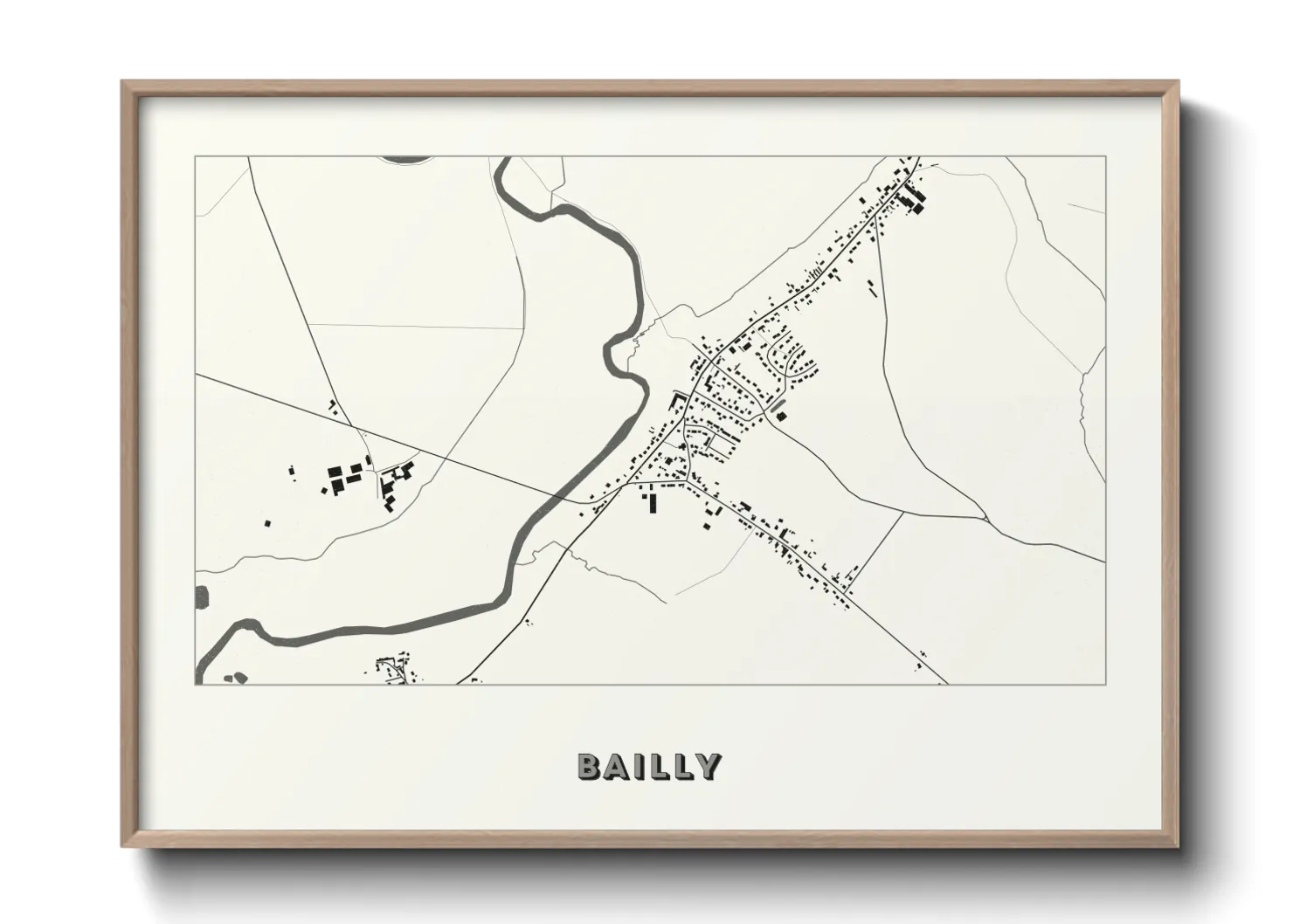 Une affiche de carte sur Bailly