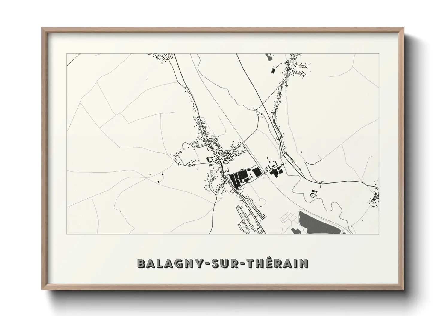 Une affiche de carte sur Balagny-sur-Thérain