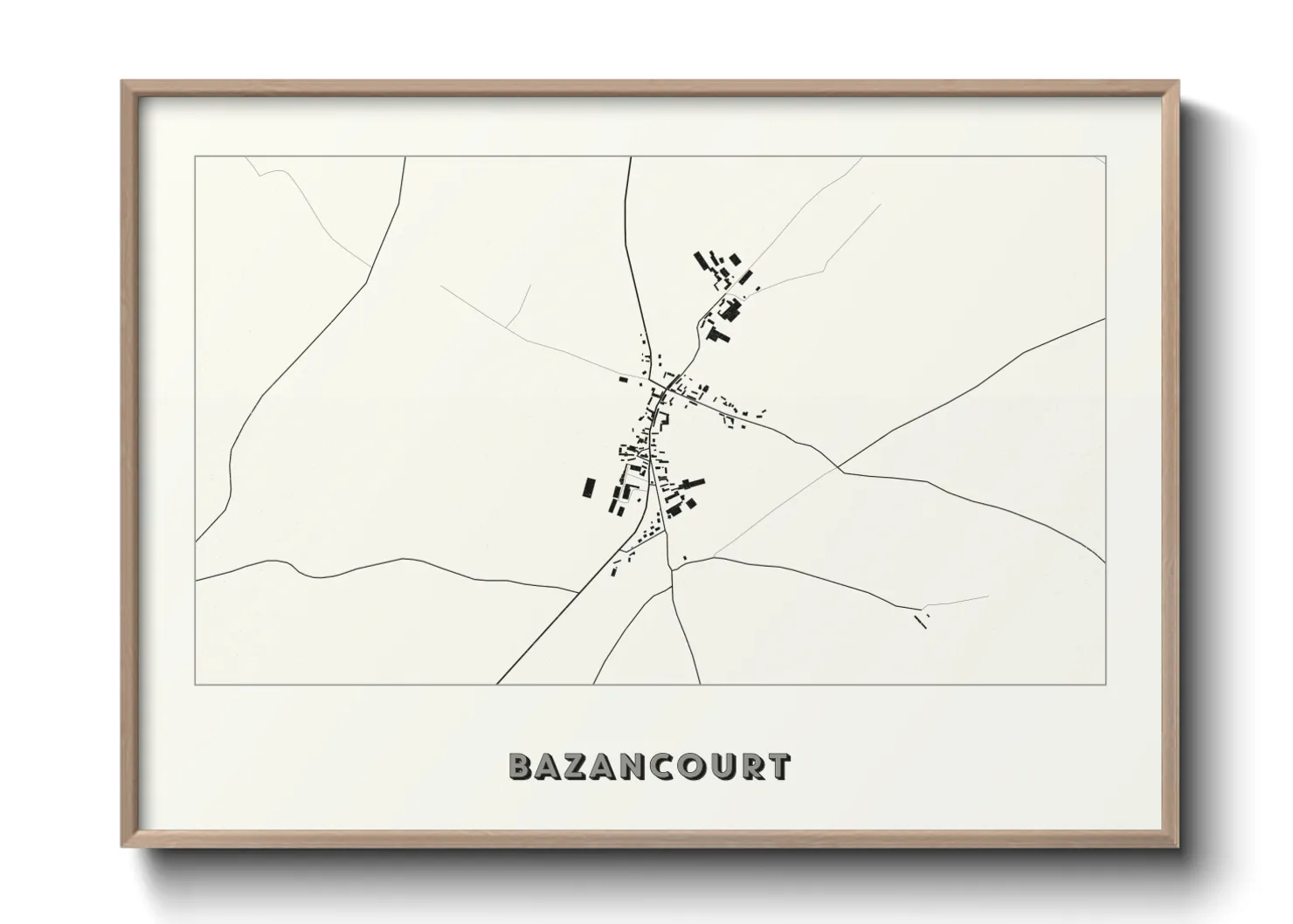 Une affiche de carte sur Bazancourt