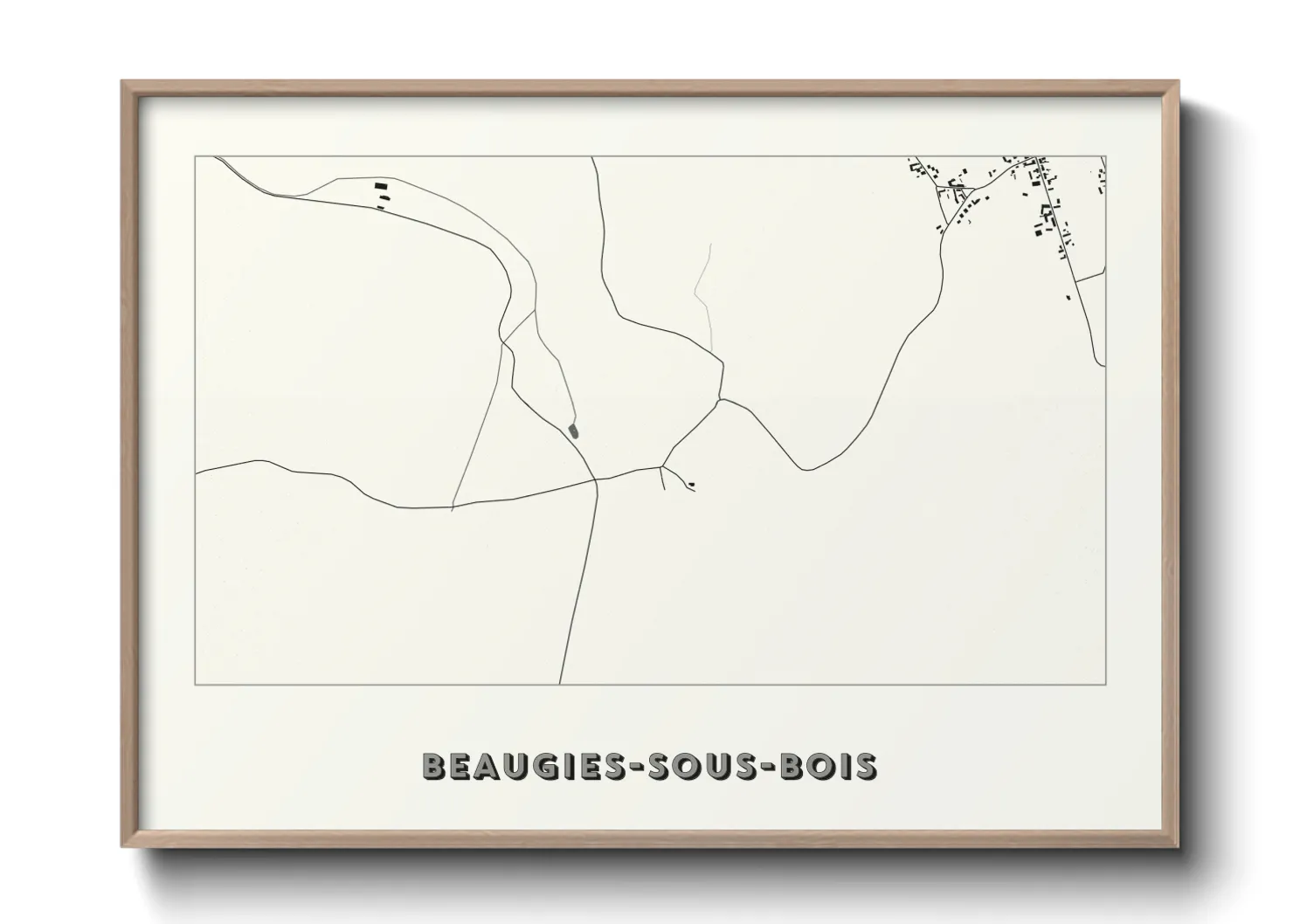 Une affiche de carte sur Beaugies-sous-Bois