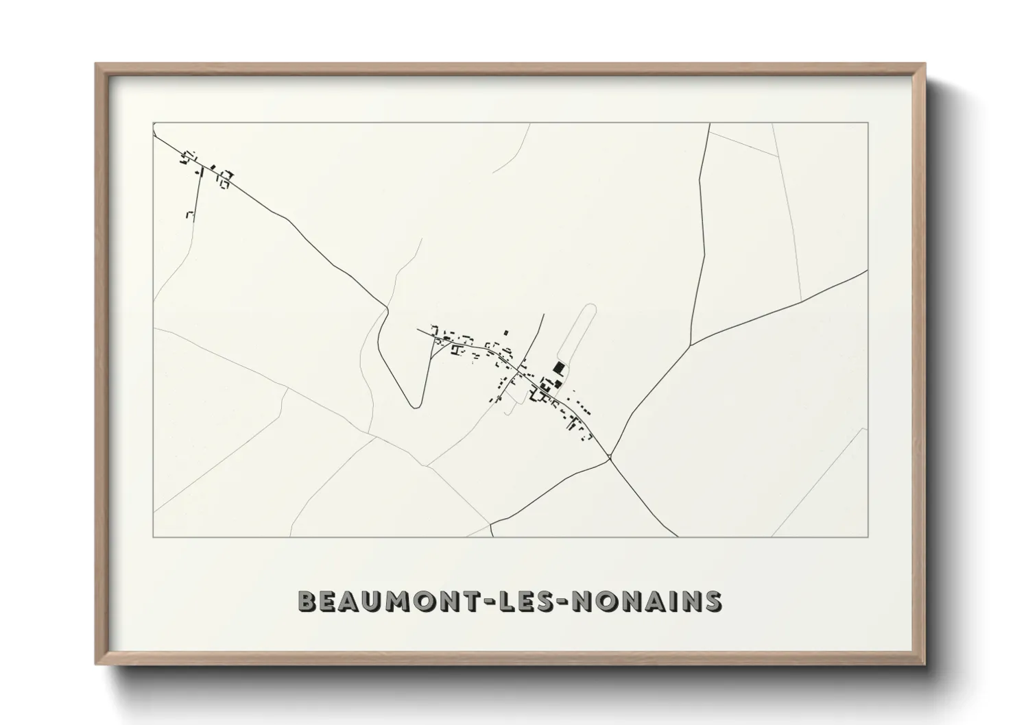 Une affiche de carte sur Beaumont-les-Nonains