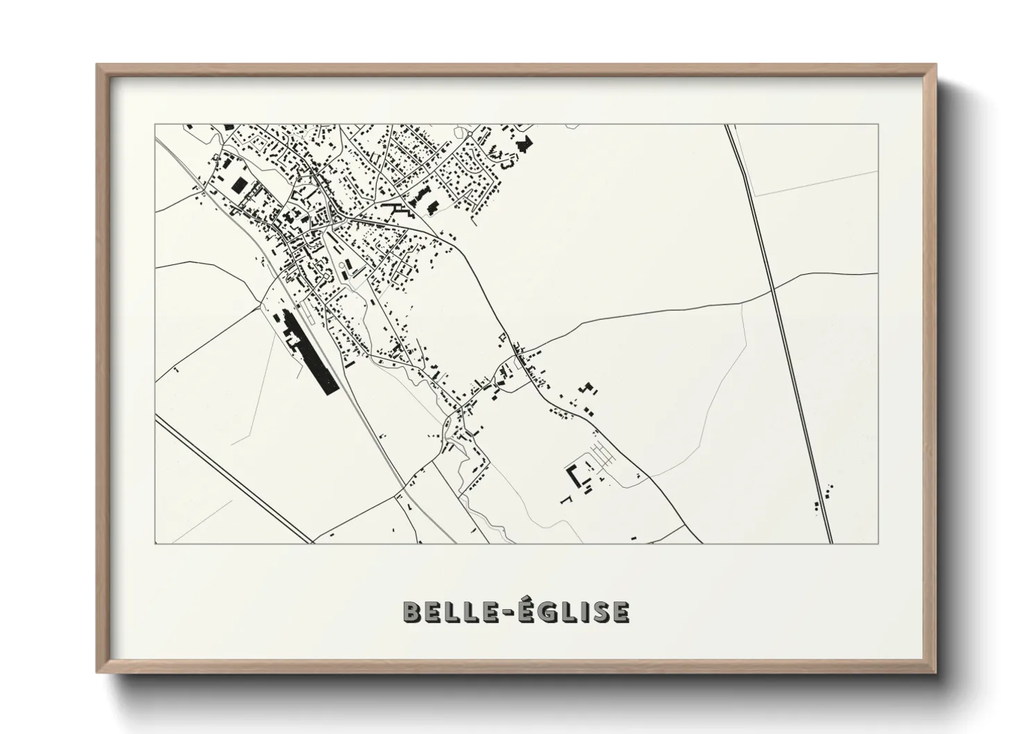 Une affiche de carte sur Belle-Église