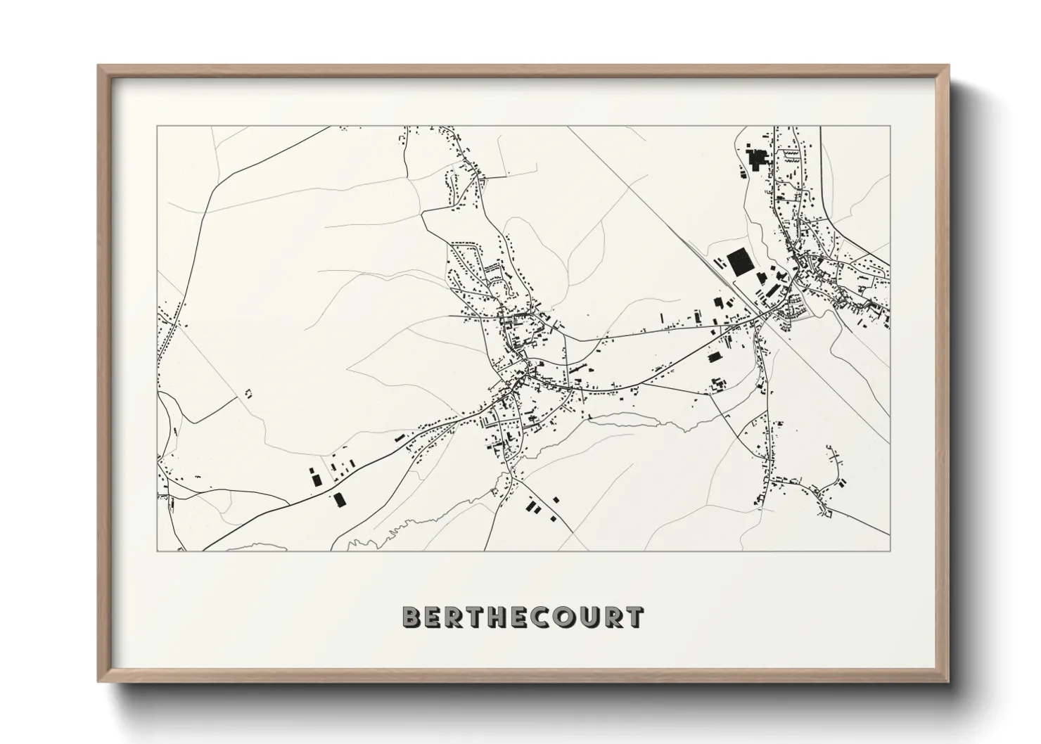 Une affiche de carte sur Berthecourt