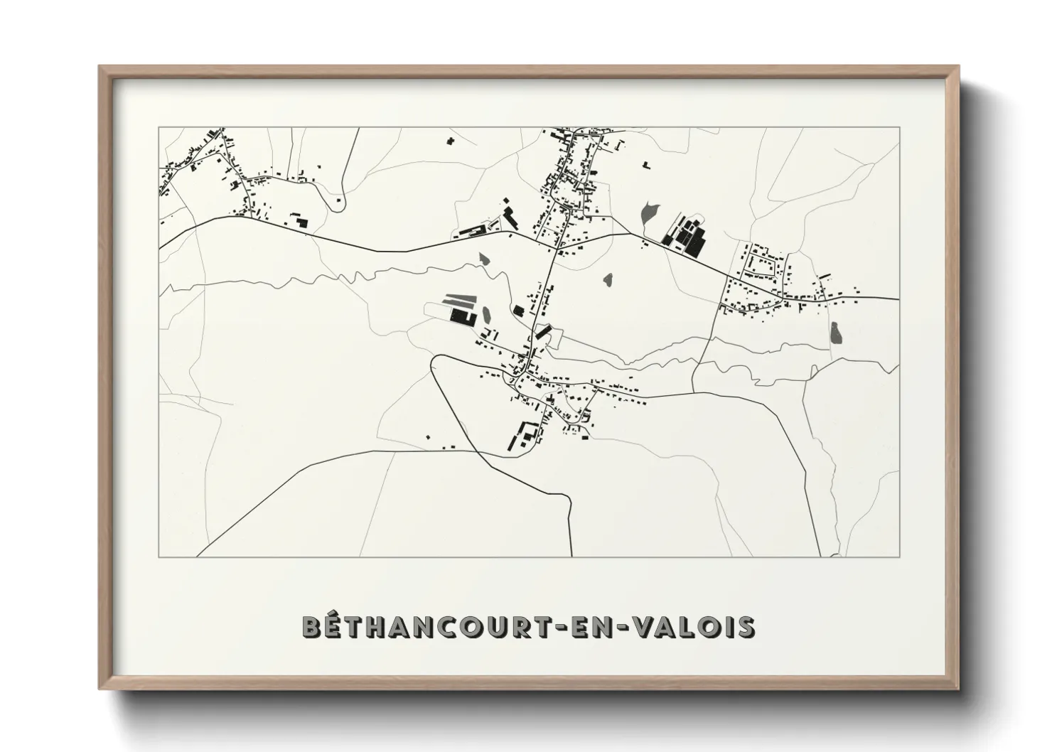Une affiche de carte sur Béthancourt-en-Valois
