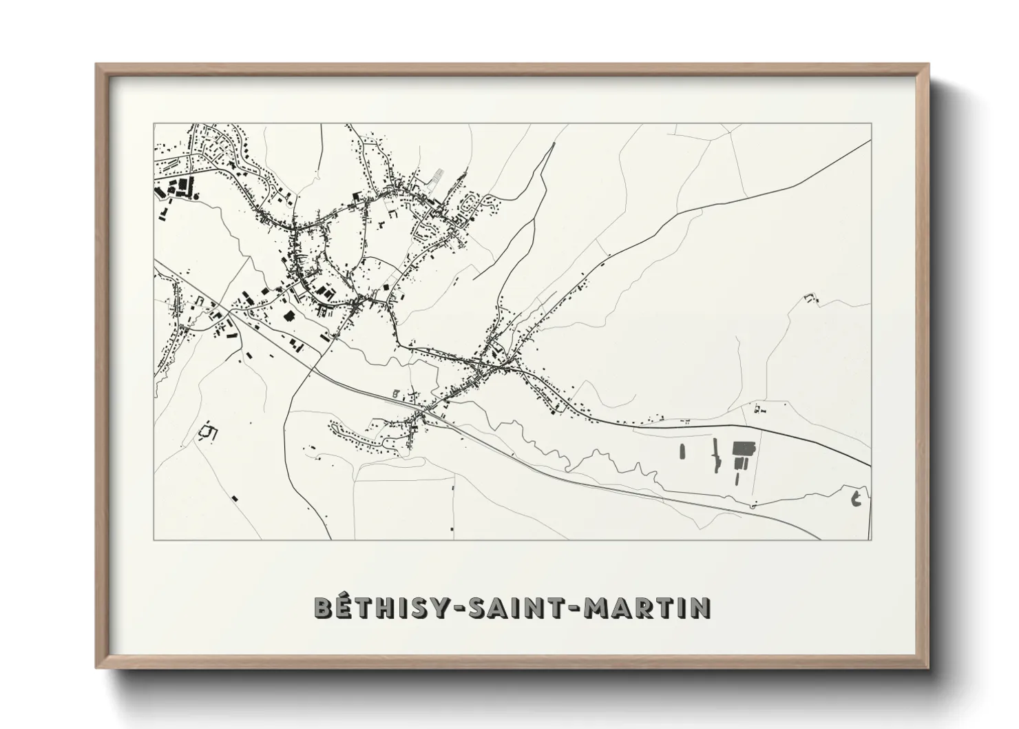 Une affiche de carte sur Béthisy-Saint-Martin