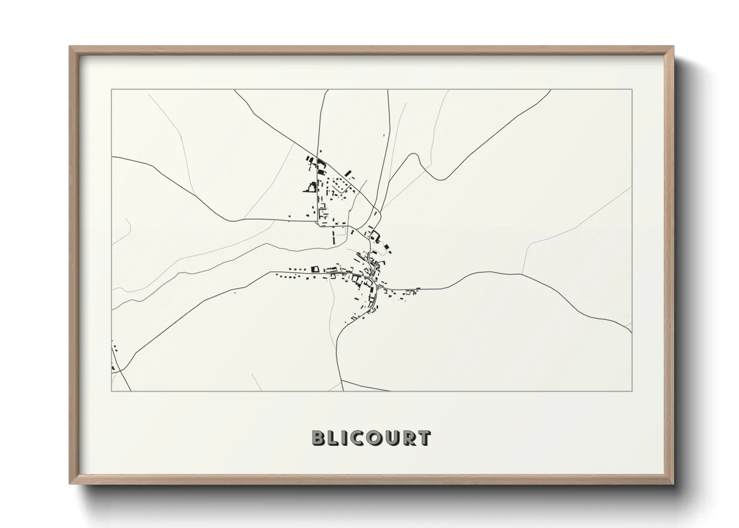 Une affiche de carte sur Blicourt