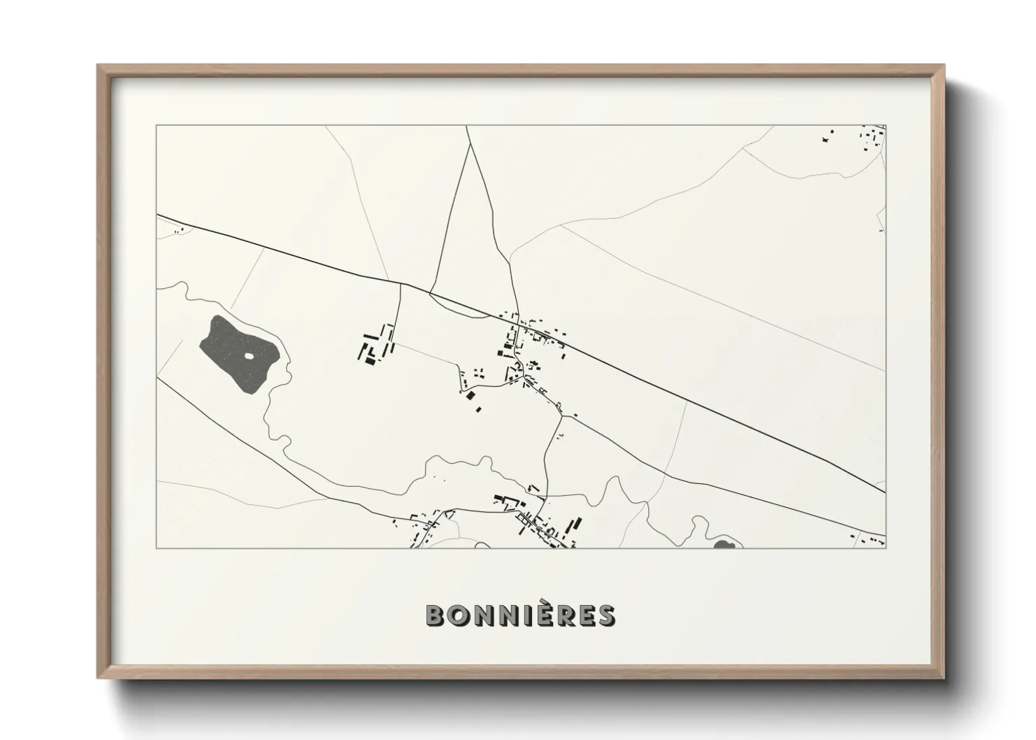 Une affiche de carte sur Bonnières