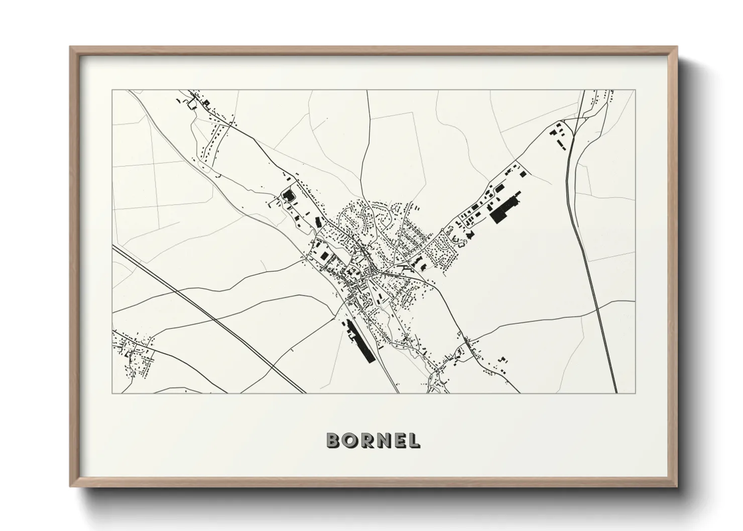 Une affiche de carte sur Bornel