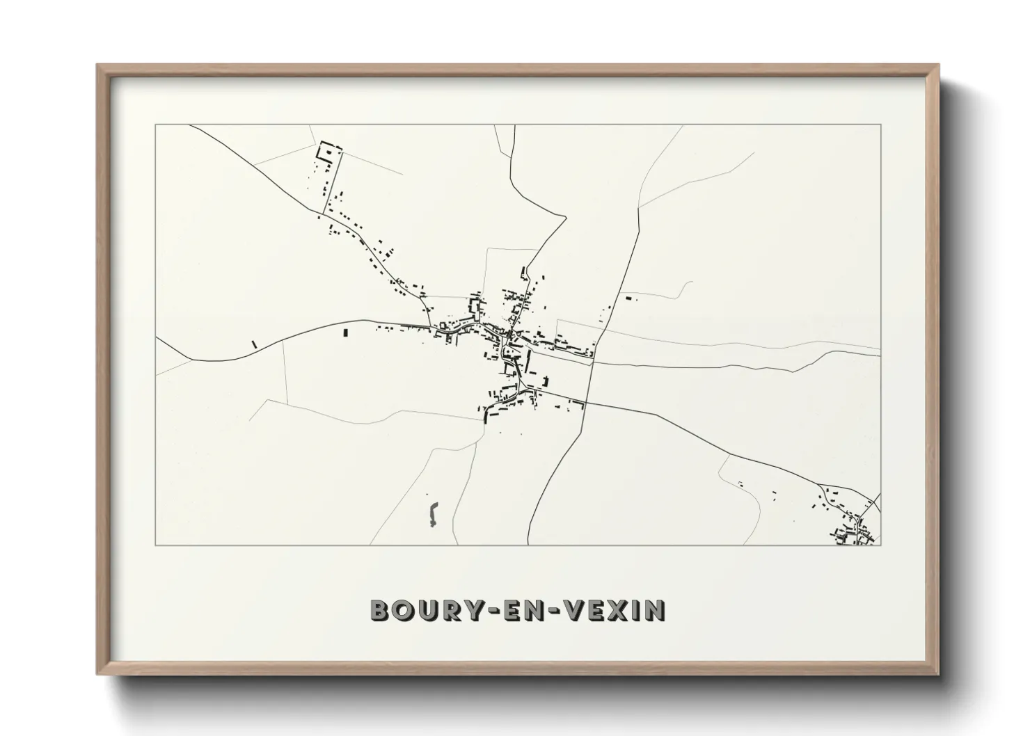 Une affiche de carte sur Boury-en-Vexin