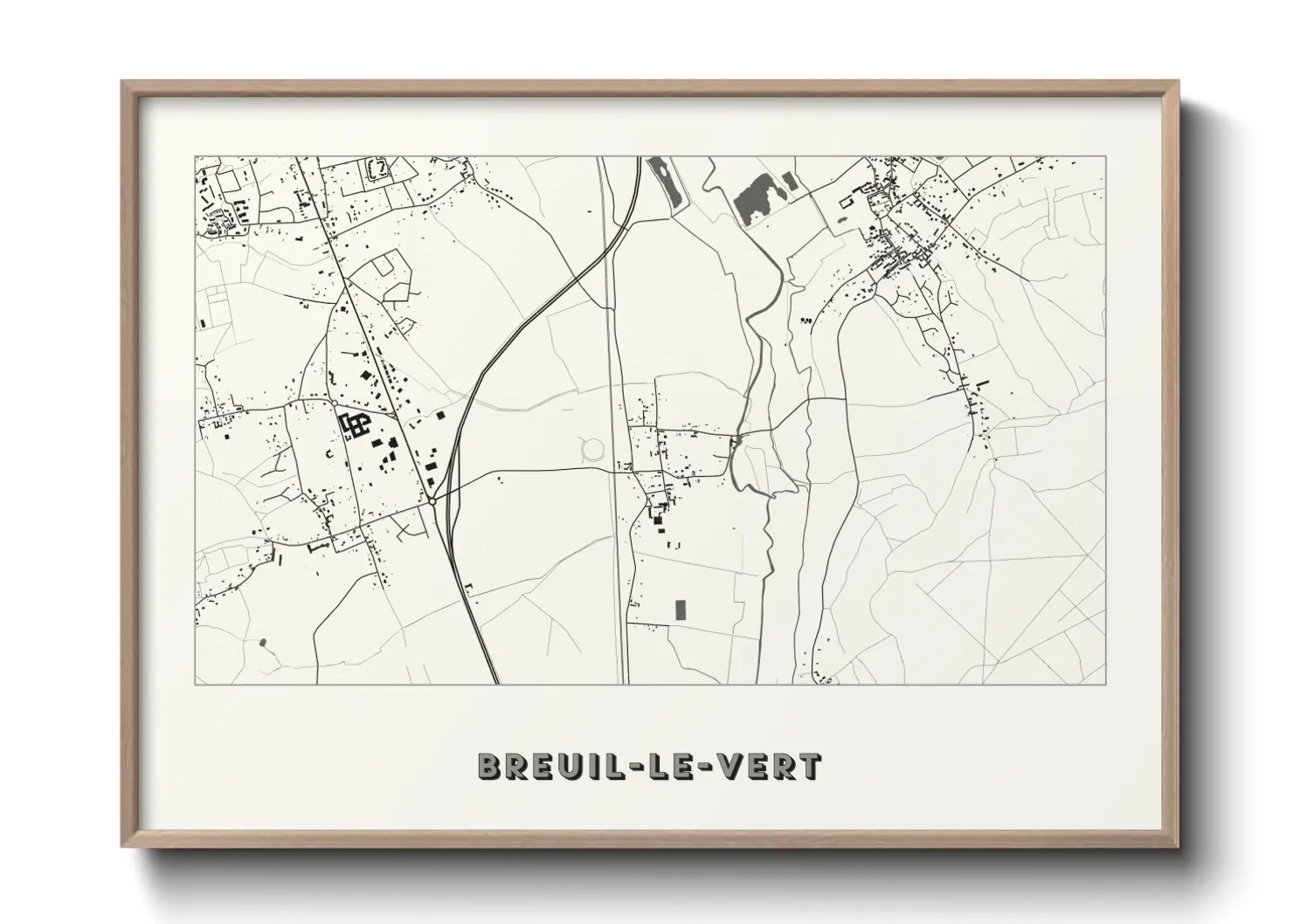 Une affiche de carte sur Breuil-le-Vert