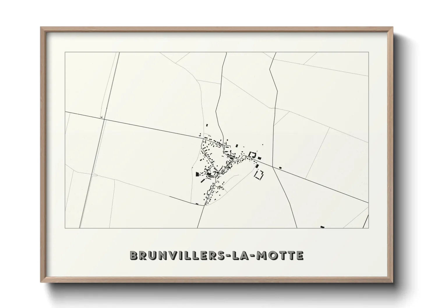 Une affiche de carte sur Brunvillers-la-Motte