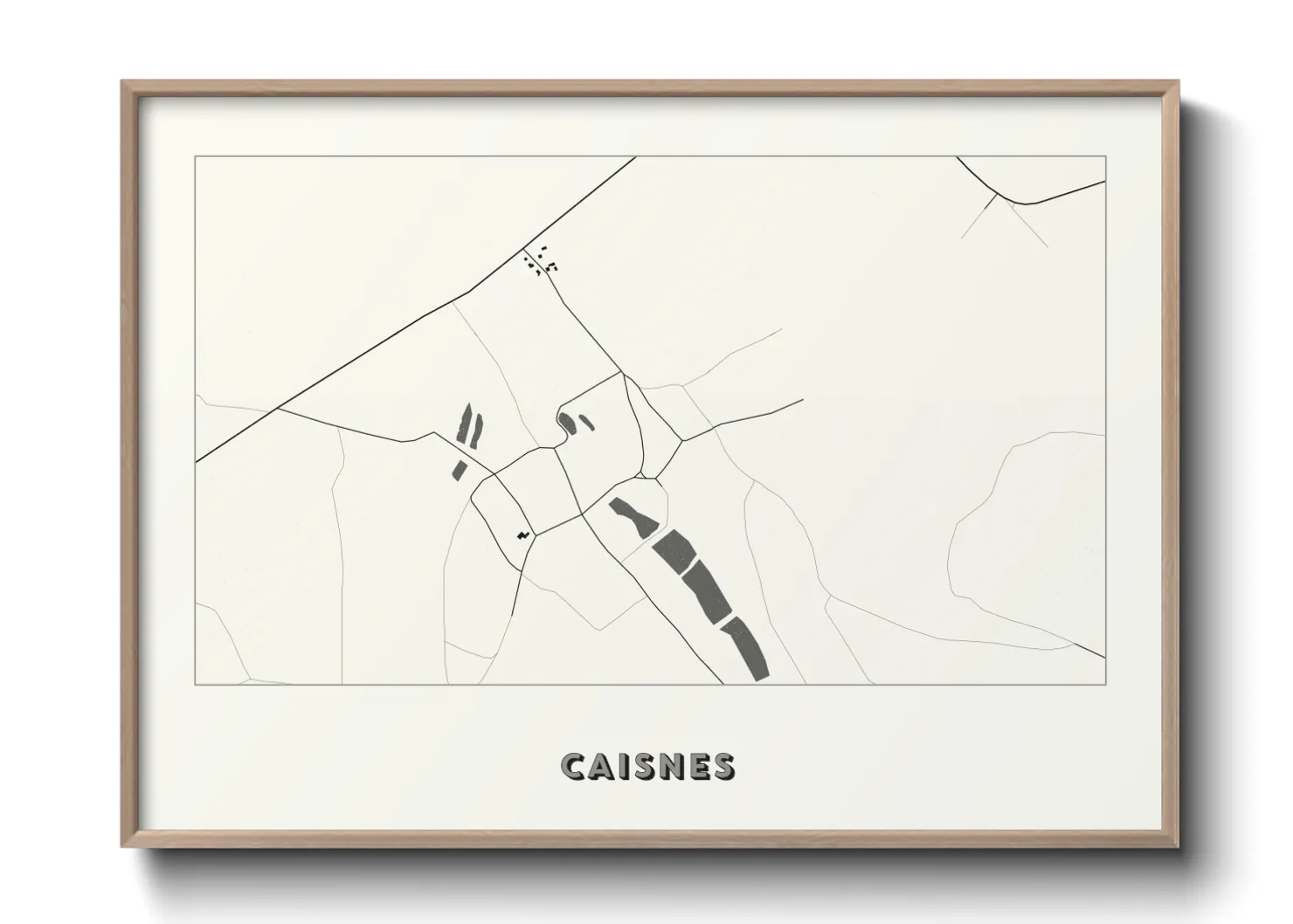 Une affiche de carte sur Caisnes