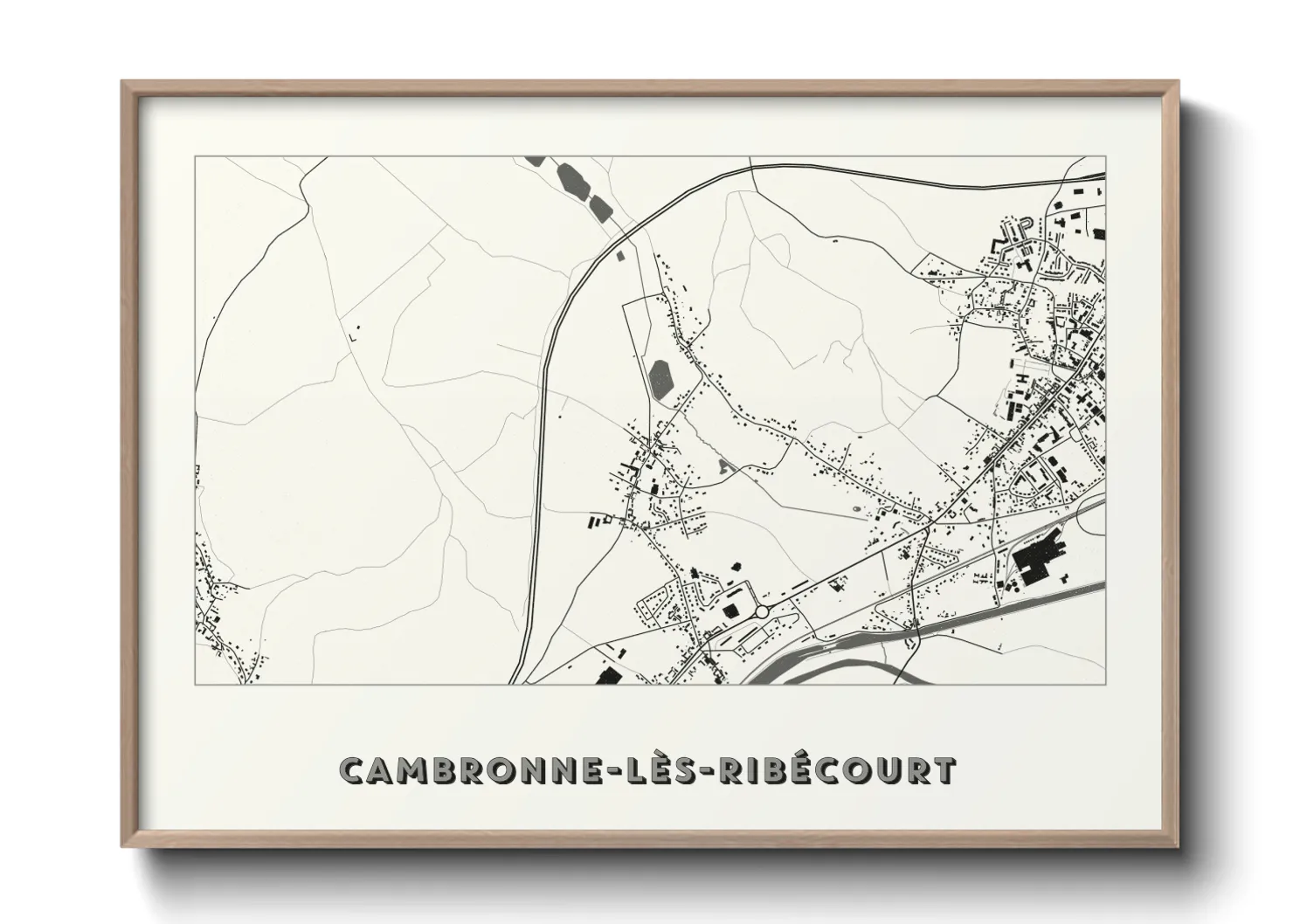 Une affiche de carte sur Cambronne-lès-Ribécourt