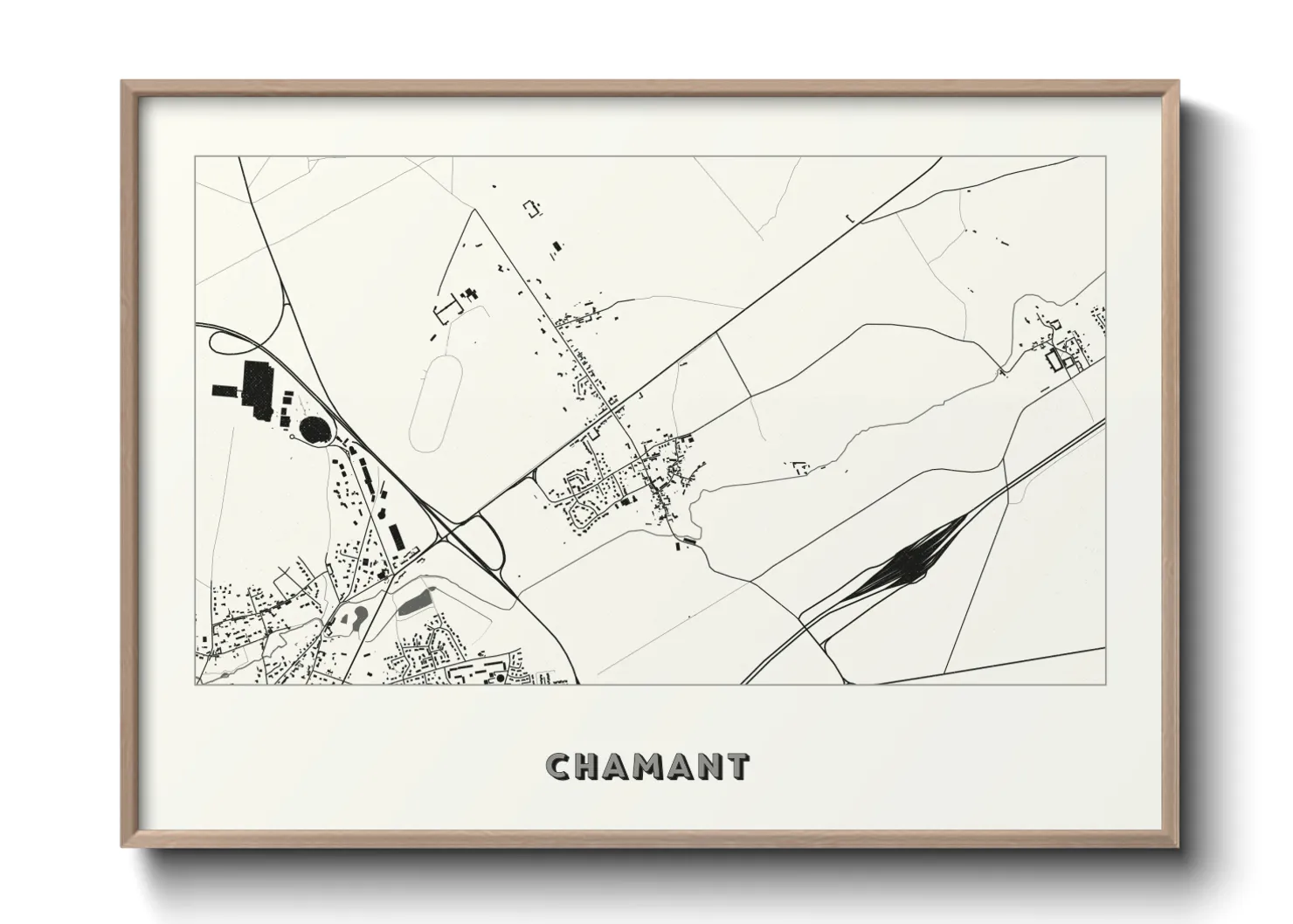 Une affiche de carte sur Chamant