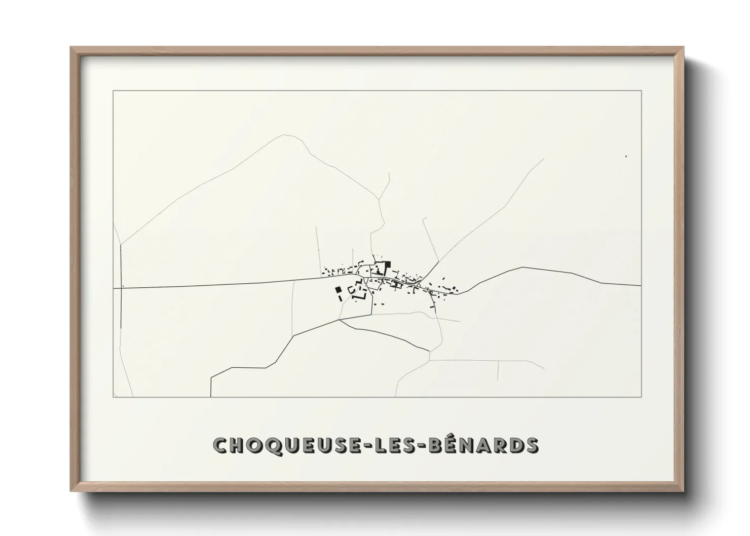 Une affiche de carte sur Choqueuse-les-Bénards