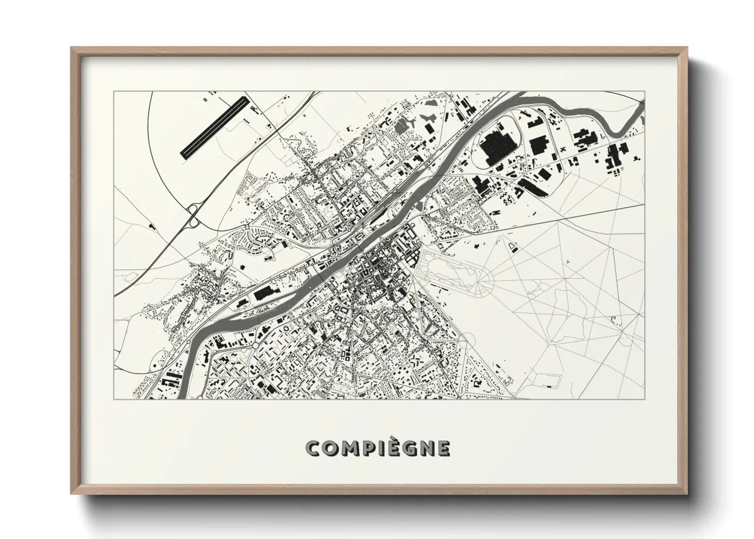 Une affiche de carte sur Compiègne
