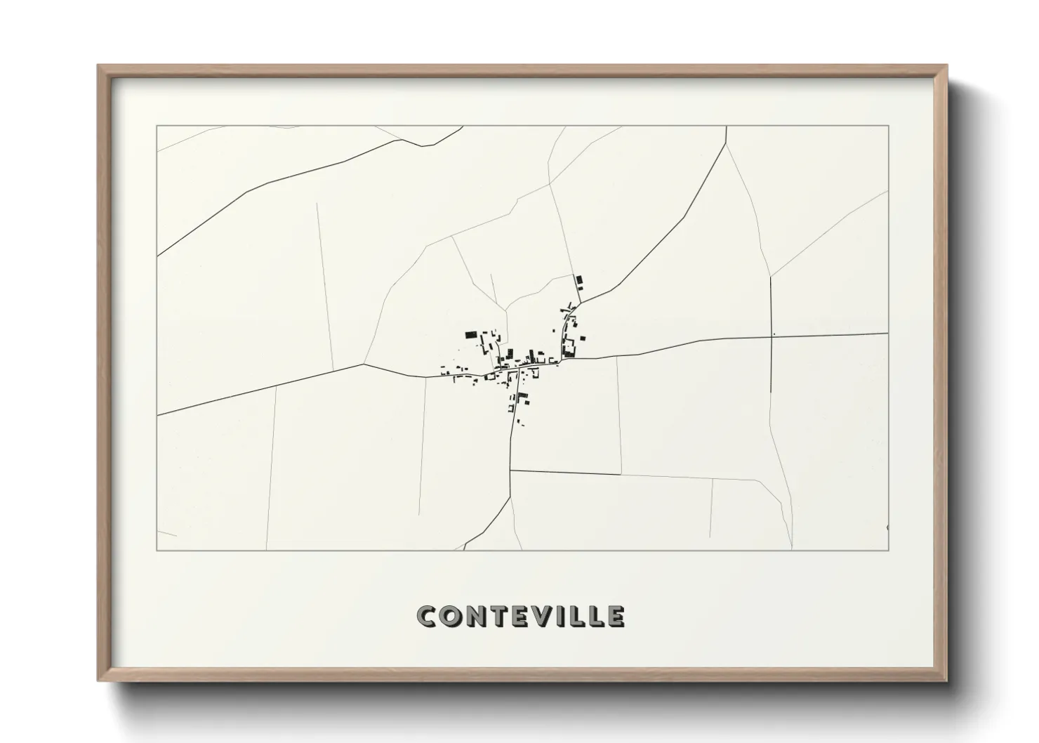 Une affiche de carte sur Conteville