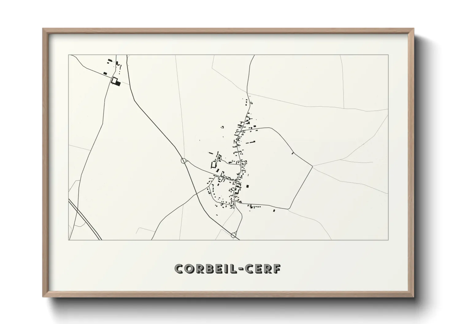 Une affiche de carte sur Corbeil-Cerf