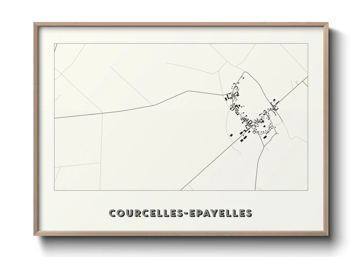 Une affiche de carte sur Courcelles-Epayelles